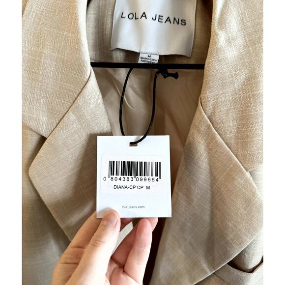 Lola Jeans Diana-CP Blazer Champagne one button closure Medium NWT - Picture 9 of 9